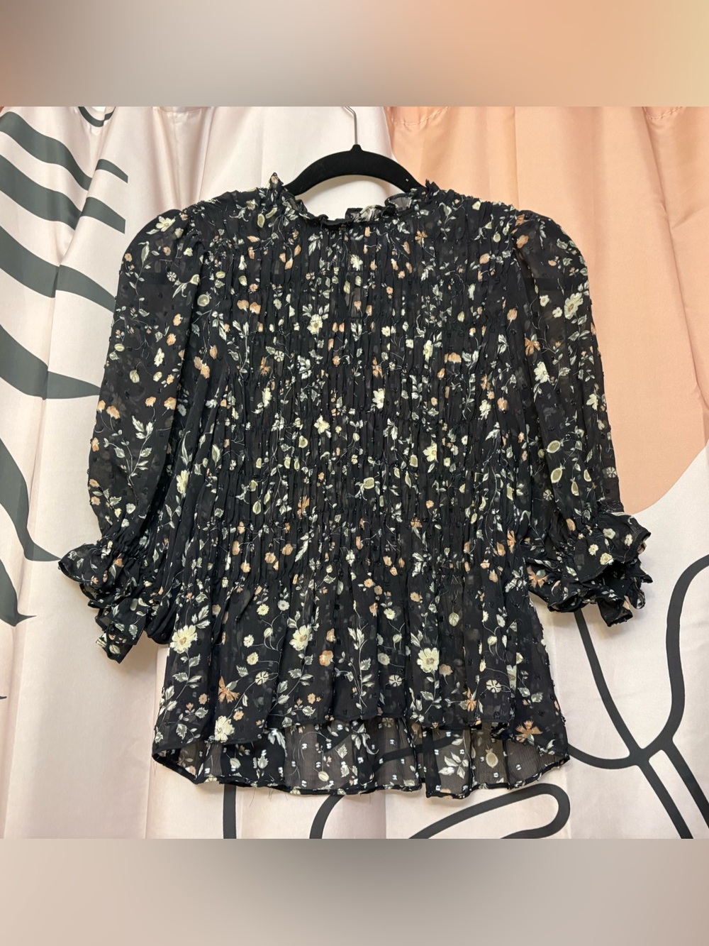 Smocked Floral Blouse